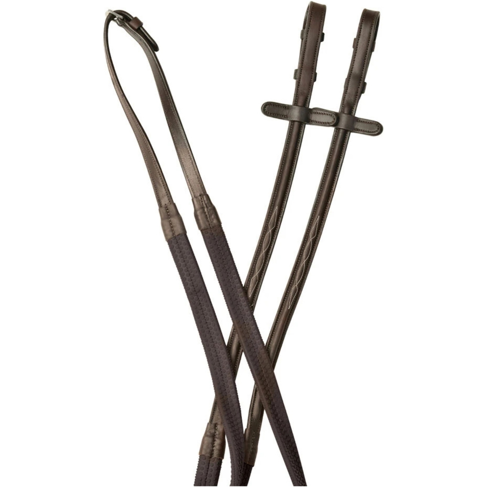 Collegiate Comfitec Opulux Fancy Raised Rubber Reins 1025189002 - Dark Brown